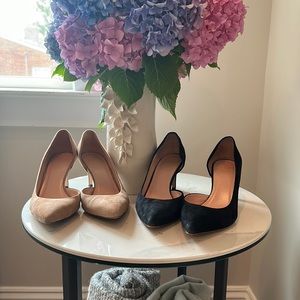 J. Crew Suede Heels (Made in Italy) 2.5" Heels - 2 Pairs - Size 7.5 - GUC